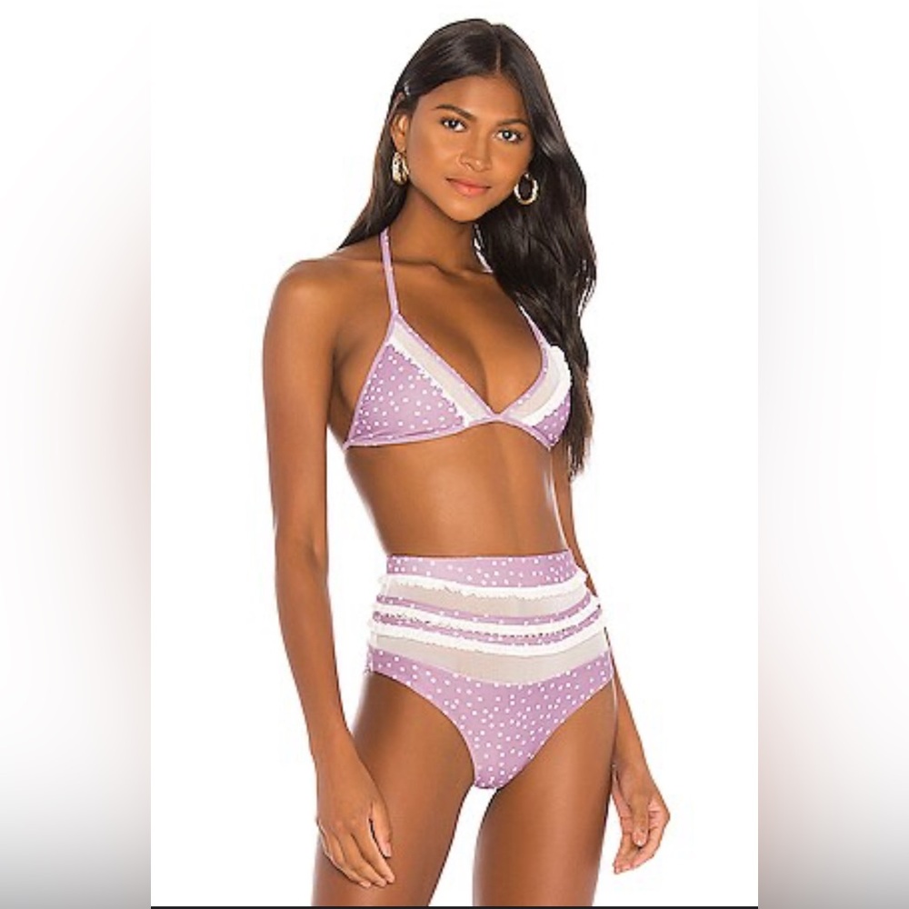 Tularosa Polka Dot Ruffle Bikini